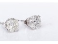 14k White Gold Round Brilliiant Cut Diamond Stud Earrings, App. 2.58 TCW, See Note