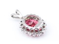 18k White Gold Stunning Impactful Pink Tourmaline And Diamond Halo Pendant, App. 0.48 TCW