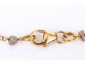 14k Yellow Gold Handsome Rough Diamond And Gold Beaded Necklace