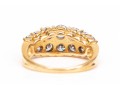 14k Yellow Gold Fabulous Two Row Graduated Diamond Dome Ring, App. 1.12 TCW, Size 6