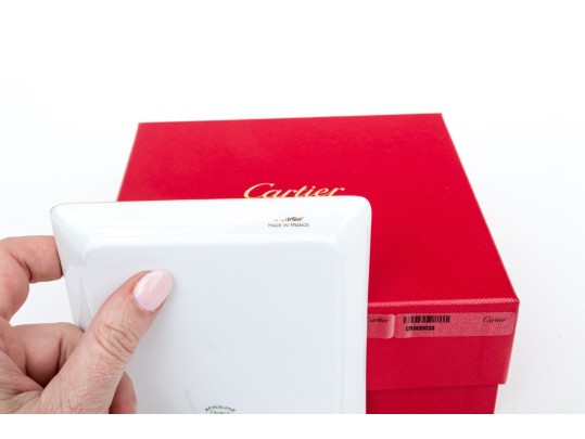 Cartier Trinity Motif Limoge Porcelain Trinket Tray, With Box