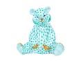 Herend Hungary Hand-Painted Bear Figure, Green Fishnet Pattern