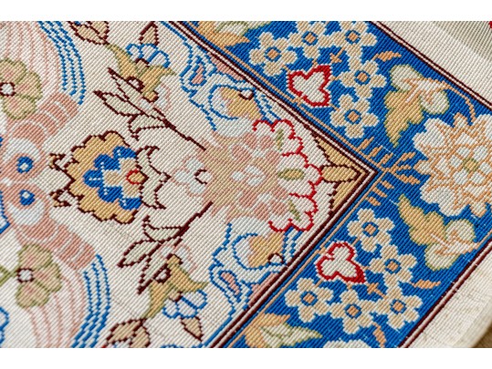 Fine Turkish Hereke Hand-Knotted Silk Accent Carpet, 4’-8 1/2” X 3’-3 1/4”