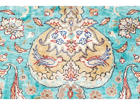 Stunning Hand-Knotted Silk Carpet, 14’-5” X 10’-1/2”