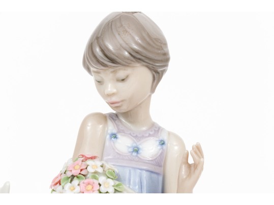 Three Piece Lladro Hand-Painted Porcelain Group