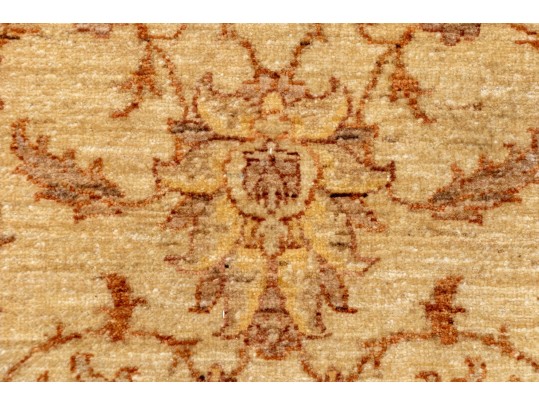 Vintage Turkish Usak Hand-knotted Wool On Cotton Accent Carpet, 3’-9 1/2” X 2’-5 3/4”