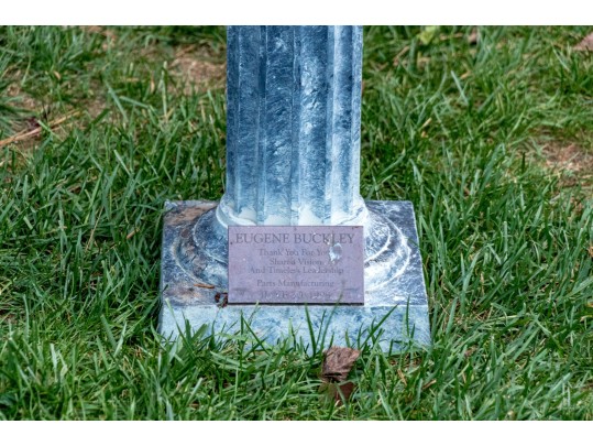 Decorative Armillary On Faux Stone Pedestal