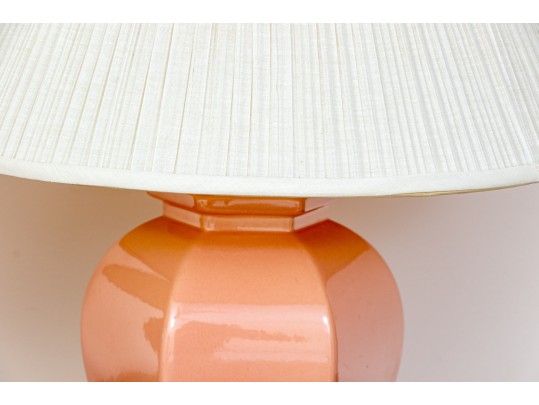 Pair Of Glazed Ceramic Baluster Form Table Lamps