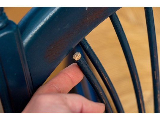 Set Of Six Blue French Country Dining Chairs
