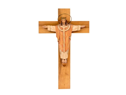 Italian Anri Carved Wood Crucifix