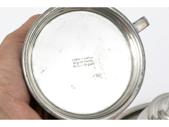 Seven Pieces Of Pewter Serving Wares, 5.4 Lbs Of Pewter