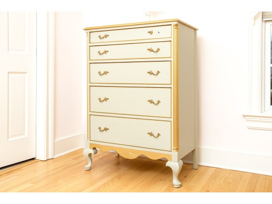 Charming Louis XV Style Painted Chest Of Drawers