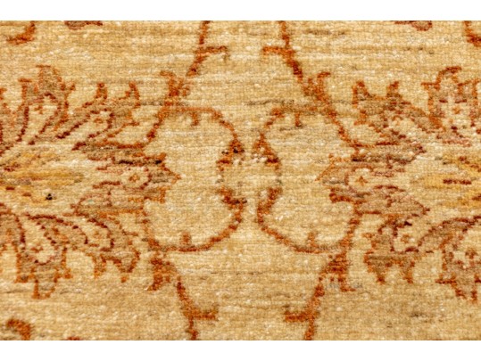 Vintage Turkish Usak Hand-knotted Wool On Cotton Accent Carpet, 3’-9 1/2” X 2’-5 3/4”