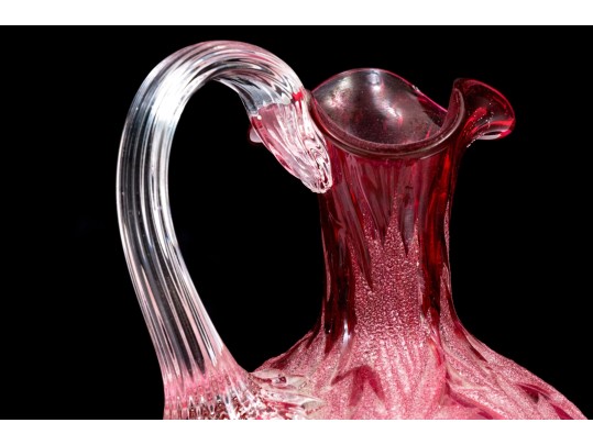 Acid Etched Ice Chipped Lidded Decanter