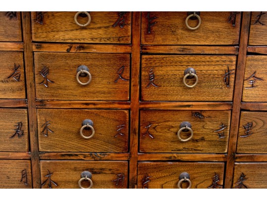 Korean Rosewood Pagoda Form Apothecary Cabinet