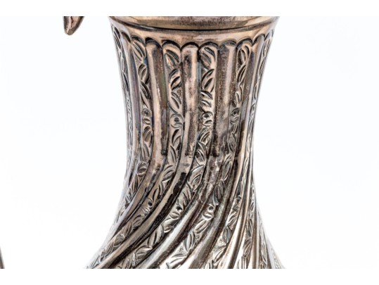 Turkish .900 Silver Ewer, Basin, And Burner, 78.835 Gross Ozt.