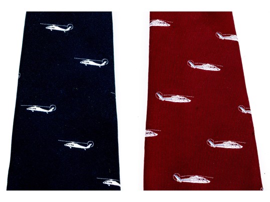 Collection Of Six Vintage Mens Ties, With Helicopter Motif