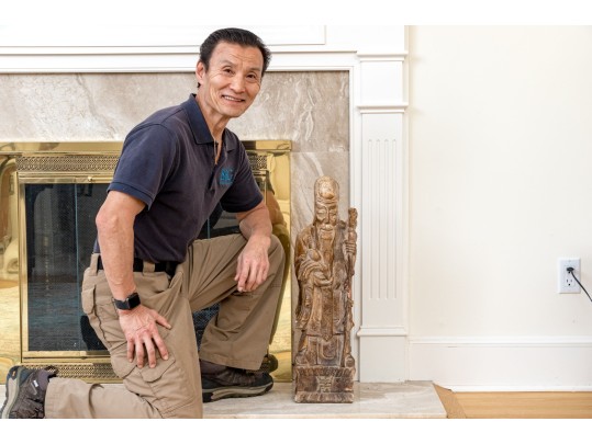 Large Chinese Glazed Ceramic Figure Of Shou Lao