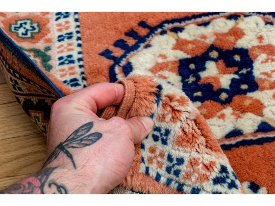 Turkish Hand-knotted Wool Accent Carpet, 6’-5” X 4’-1”