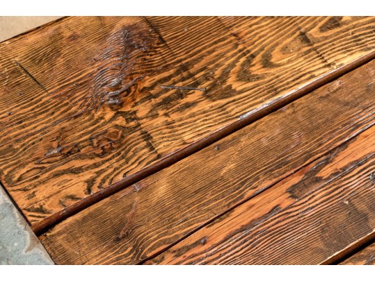 Vintage Quality Pine And Steel Reclaimed Ships Hatch Door Table