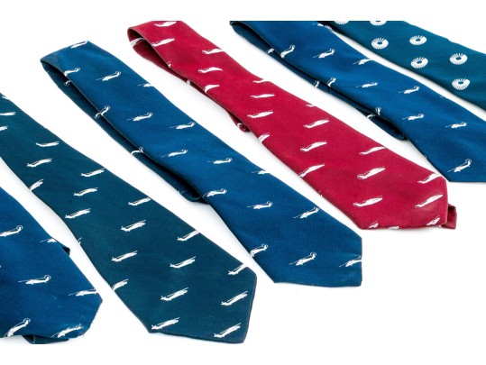 Collection Of Six Vintage Mens Ties, With Helicopter Motif