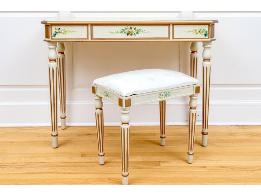 Charming Louis XVI Style Painted Writing Desk/Vanity