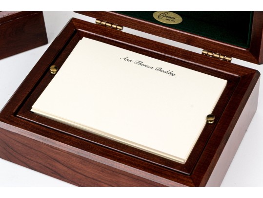 Two Quality Crane’s Stationary Boxes With Lined Interiors