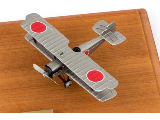 Three Model Airplanes, Two In Wood And Lucite Display Cases