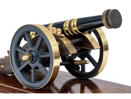 Quality Model Of A Cannon On Wood Base