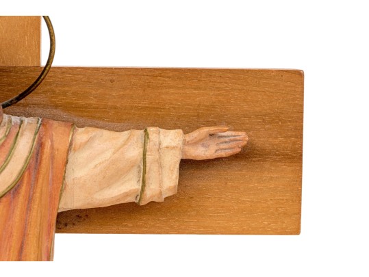 Italian Anri Carved Wood Crucifix