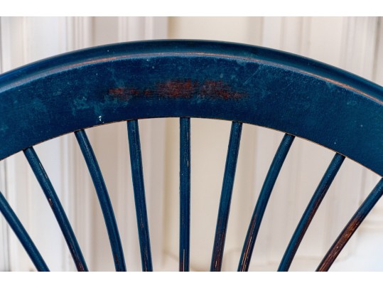 Set Of Six Blue French Country Dining Chairs