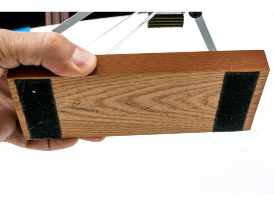 Hand-painted Model Helicopter On Wood And Lucite Stand