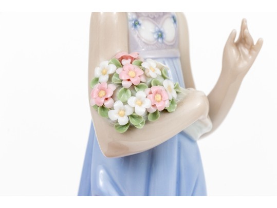 Three Piece Lladro Hand-Painted Porcelain Group