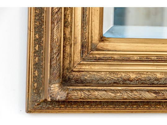 Gorgeous Beveled Edge Mirror With Ornate Gilt Finished Frame