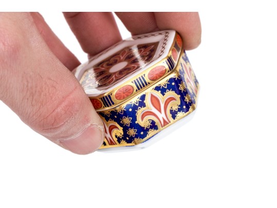 Halcyon Days And Royal Crown Derby Pill Boxes