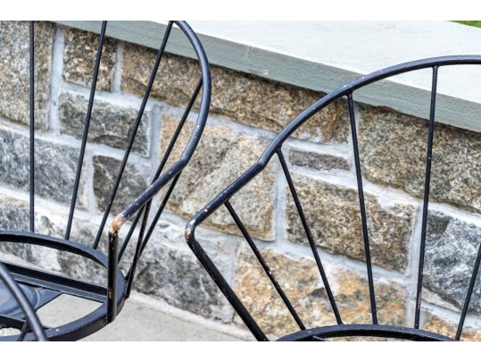 Set Of Four Wrought Iron Patio Chairs