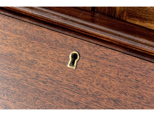 Chippendale Style Serpentine Front Mahogany Secretary Bookcase