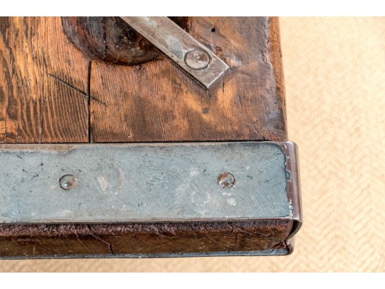Vintage Quality Pine And Steel Reclaimed Ships Hatch Door Table