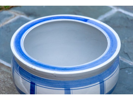 Two Decorative Ceramic Jardinieres Including Famille Rose