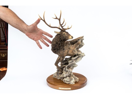 Mill Creek Studios “The Challenge” Ltd. Ed. Sculpture Of An Elk