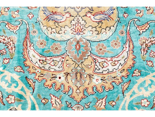 Stunning Hand-Knotted Silk Carpet, 14’-5” X 10’-1/2”