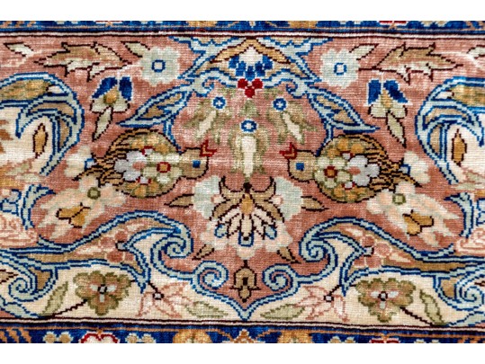 Fine Turkish Hereke Hand-Knotted Silk Accent Carpet, 4’-8 1/2” X 3’-3 1/4”
