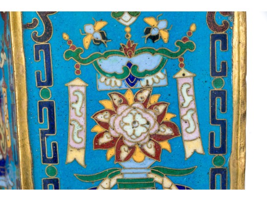 Chinese Cloissone Double Form ‘Champions’ Vase