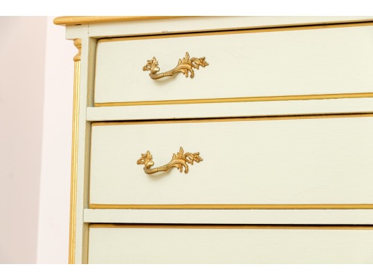 Charming Louis XV Style Painted Chest Of Drawers