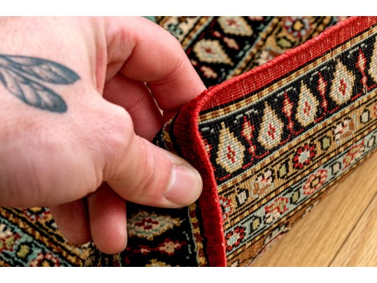 Fine Hand-Knotted Silk Qum Accent Carpet, 6’-11 1/4” X 4’-7”