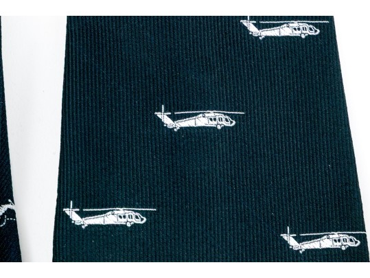 Collection Of Six Vintage Mens Ties, With Helicopter Motif