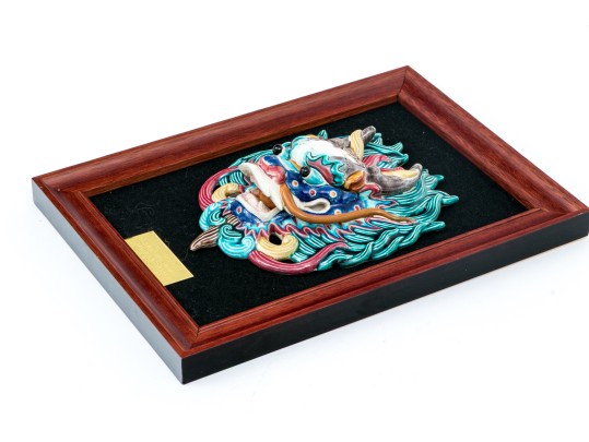 Chinese Hand-painted Porcelain Foo Dog, Presented By Republic Of China