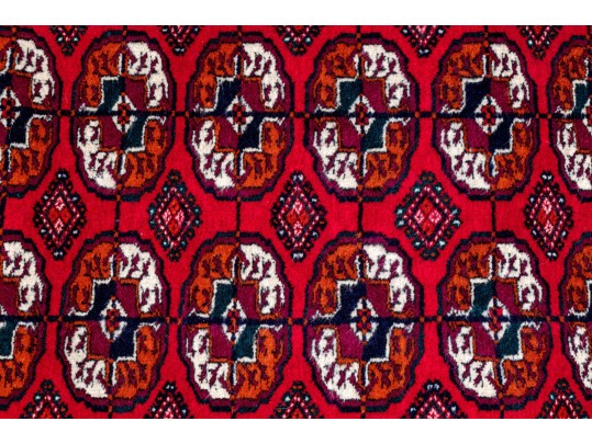 Hand-knotted Wool Bokhara Accent Carpet, 4’-2 1/2” X 2’-9 1/4”