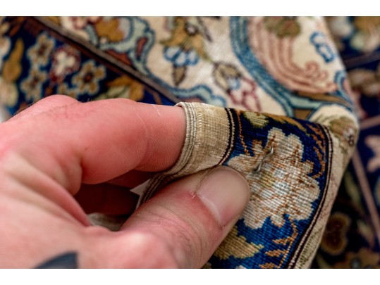 Fine Turkish Hereke Hand-Knotted Silk Accent Carpet, 4’-8 1/2” X 3’-3 1/4”