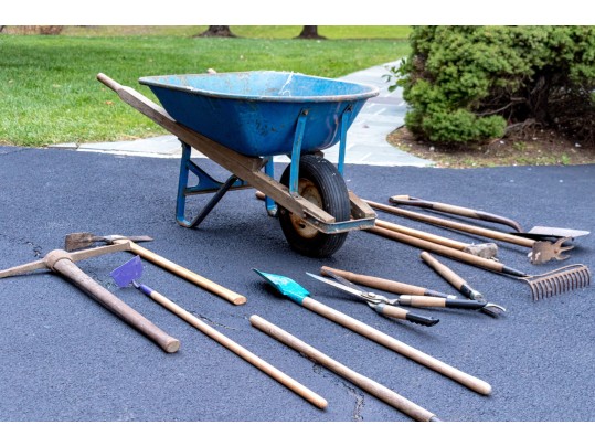 Wheelbarrow And Garden Tools